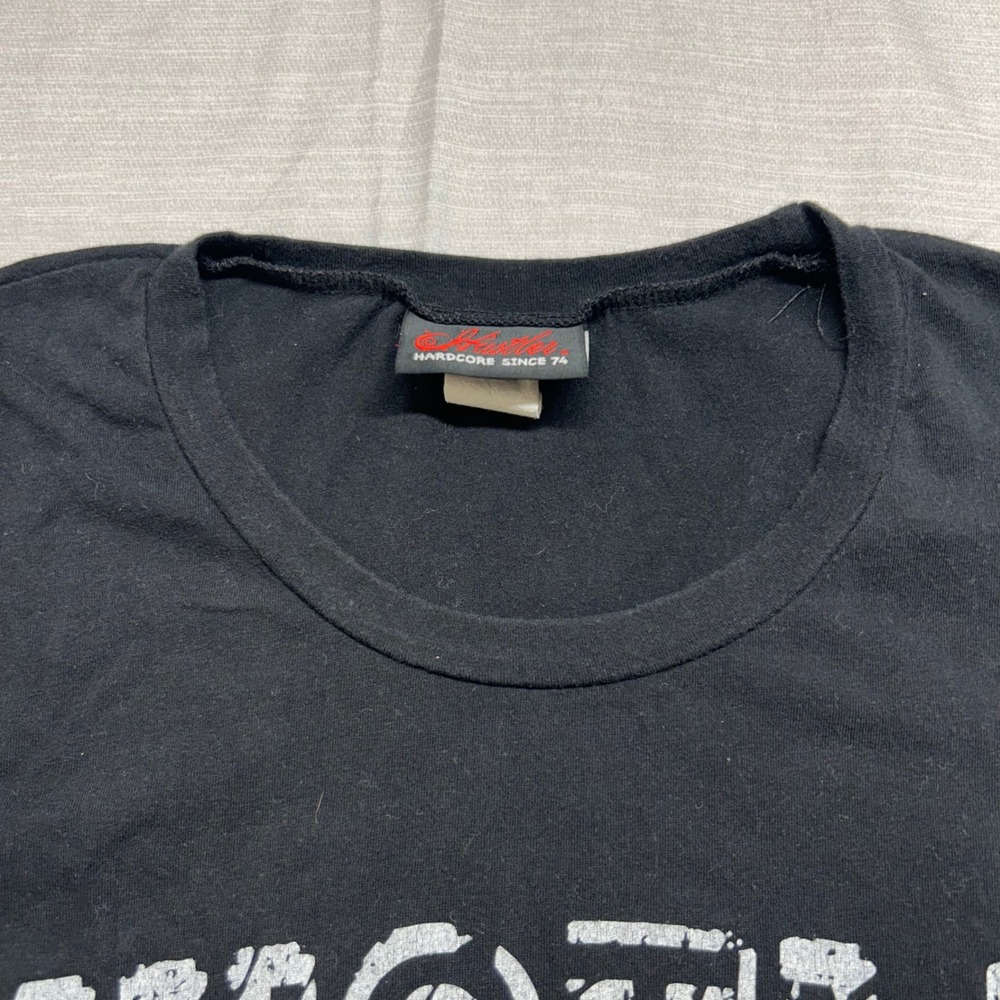 Hustler Hardcore Since 74 Hustle Hard Graphic Tee Black Pink Small - Picture 2 of 7